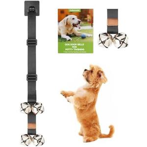 Leather Dog Door Bells for Potty Training, Big Brass Puppy Dog Door Bells Extra Loud for Dogs Training, Housebreaking, Door Knob, Dog Bell to Ring to Go Outside Puppy Pet Supplies Leather