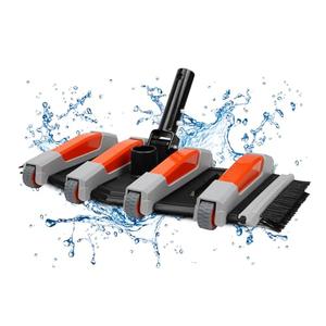 TidyMister Heavy Duty Pool Vacuum Head with Side Brush & Wheels for Vinyl Liner Professional Weighted Swimming Pool Vac Cleaner Heads for Inground & Above Ground Pool - Orange