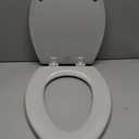 Bemis 1500EC Durable Wood Toilet Seat with Easy Clean Hinges, Made in USA, Elongated, Ice Grey