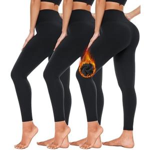 3 Pack High Waisted Leggings for Women- Full Length Capri Black Buttery Soft Tummy Control Yoga Pants for Workout Athletic, M