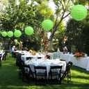 20Pcs Green Paper Lanterns for Parties, 6 8 10 12 Chinese Asian Hanging Round Paper Lanterns for Birthday Wedding Halloween Christmas Home Decor Party Decor