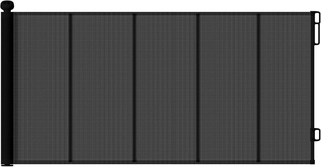 55" Retractable Baby Gates, 34" Tall Mesh Baby Gate with 4 Reinforced Rods, Prevents Kids & Dogs from Crawling Under, Retractable Dog Gate for Doorways, Hallways, Indoor/Outdoor, Black