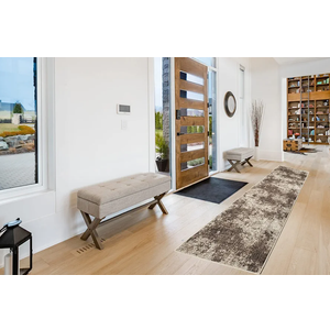 ShadesU Custom Size Abstract Design Non-Slip Hallway Runner Rug Carpet Low-Pile 0,3" Non Slip Backed (Brown Color, 31inch Wide x 9ft Length)