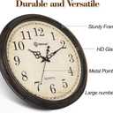Geevon Vintage Wall Clock, Silent 18" Non Ticking Retro Round Clock Quartz Decorative Battery Operated Wall Clock for Kitchen, Office, Bedroom, Living Room, Classroom, Decor