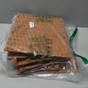 UBBCARE Storage Baskets with Label, Wicker Pantry Baskets for Shelves, Waterproof Woven Basket for Organizing, 2-Pack Plastic Rectangle Organizers with Handles,Light Brown (16.5L13W7.5H)