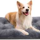 Dog Crate Bed Washable Dog Beds for Extra Large Dogs Deluxe Thick Flannel Fluffy Comfy Kennel Pad Anti-Slip & Anti-Scratch Pet Sleeping Mat, 41 x 27 Inch, Gray