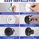 Bntuk Suction Cup Hooks for Shower, Removable Towel Hooks for Bathroom Window Glass Door Wall, Bath Robe Looafh Wreath Hook for Hanging - 2 Pack, Black