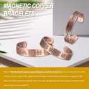 Copper Bracelet for Men 99.9% Pure Copper Magnetic Bangle with 6pcs 3500 Gauss Magnets, Copper Magnetic Bracelet for Men Copper Bracelets Jewelry Gift Gifts for Men Dad