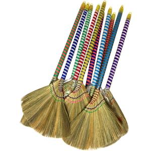 Choi Bong Co Vietnam Hand Made Straw Soft Broom with Colored Handle 12" Head Width, 40" Overall Length -1pc