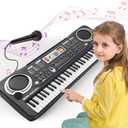 61 keys piano keyboard, Electronic Digital Piano with Built-In Speaker Microphone, Portable Keyboard Gift Teaching for Beginners, electric piano for kids, Birthday Gift for Children