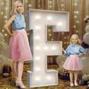 4FT Marquee Light Up Letters F,Party Decoration Large Marquee Light Up Letters with Weighted Water Bag,Pre-cut Foam Board Set Can Be Used for Birthdays,Weddings,Baby Anniversaries