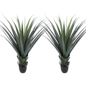 Artificial Spiked Agave Plant 40inch Faux Agave Plants for Front Porch Patio Indoor Outdoor Home Office Decor (2PACK)