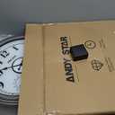 Andy Star 21 Inch Large Luminous Outdoor Wall Clock and Temperature for Patio, Pool, Oversized Round Wall Clocks Waterproof, Vintage Brushed Gray Oak Wooden Finish Silent Non Ticking