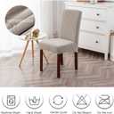 Genina Waterproof Chair Covers for Dining Room 6 Pack, Stretch Jacquard Dining Chair Cover Removable Washable Chair Protectors Cover for Kitchen, Home (Leaves-Warm Gray, 6 PCS)