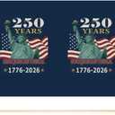 2 x 12 Pack 250th USA Anniversary Small Mini Wood Hand Held Stick Flag,with Statue of Liberty Design,5.5 × 8.2 Inch.