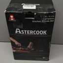 Astercook Knife Set, Kitchen Knife Set with Built-in Sharpener Block, Dishwasher Safe, 15 Pieces German Stainless Steel Knife Block Set, Black