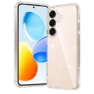 FNTCASE for Samsung Galaxy S25 Case: Military Grade Drop Protection Anti Yellowing Cell Phone Cover - Rugged Shockproof Protective Bumper Transparent Cases (Glitter)