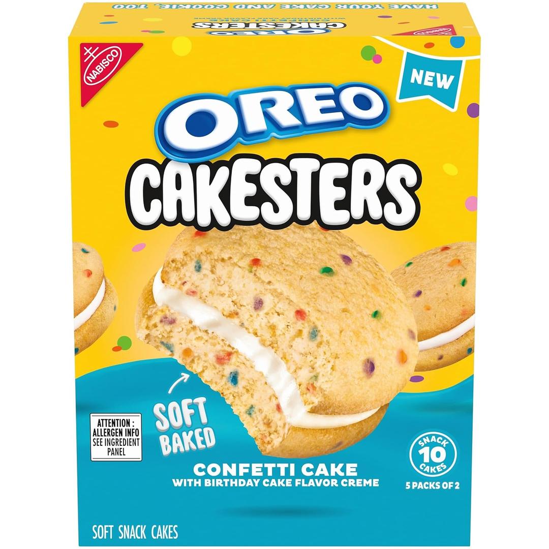 3 x OREO Cakesters Confetti Cake Soft Snack Cakes, 5-2.02 oz Snack Packs (10.09 Ounce (Pack of 1))