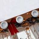 Christmas Doorway Curtain Garlands Wreaths Stars Christmas Ball Room Darkening Blackout Curtain for Kids Boys Girls Teens Room Decor, 1 Panel 34" W X 80" L