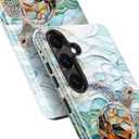 DEENAKIN for Samsung Galaxy S24 Plus Case Cute,Aesthetic Tortoise Shell Ocean Costal,Compatible with Magsafe,Trendy Unique Retro Turtle Magnetic Slim Shockproof Protective Phone Cover for Women Girl