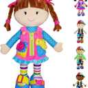 June Garden 15.5" Dressy Friends Belle - Educational Stuffed Plush Doll for Kids and Toddlers 2 Years and Up - Montessori Buckle Soft Toy
