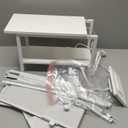 End Table with Charging Station, Narrow Side Table with 2 Fabric Drawers, Skinny Nightstand with LED Light, Slim Bedside Table for Bedroom, Living Room, Small Spaces, White