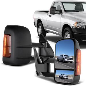 ECCPP Towing Mirrors Pair Set Replacement fit for 2003-06 for Chevy Silverado 1500 2500 HD 3500 Suburban 1500 2500 Tahoe for GMC Sierra Yukon Power Heated Signal Black Manual Telescoping Tow Mirrors, 21.7 x 14 x 14.9 inches