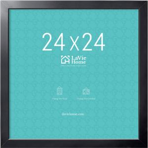 LaVie Home 24x24 Picture Frame, Square Poster Frame with High Definition Plexiglass, Horizontal or Vertical Wall Gallery 24 x 24 Frames Suitable for Photos, Artworks, Posters,Puzzle, Black 1pc