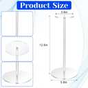 6 Sets Acrylic Hat Stand Holder, 12.8" Clear Display Rack with Round Base for Baseball Caps, Wigs, Jewelry, Watches - Tabletop Pedestal Organizer