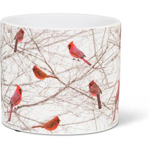 Abbott Collection Small Cardinals in Bush Planter-4.5" D