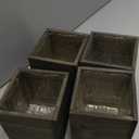 Wood Planter Box, 5 Inch Square, Rustic Barn Wood, Plastic Liner, Garden Centerpiece Display, Wedding Flowers Holder, Home and Venue Decor, (Set of 4)