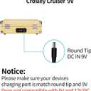 WUKUR 9V 2A Power Adapter for Crosley Record Player Power Cord, Charger for Crosley Cruiser Portable Turntable Record Player CR8005A CR221 CR8005C I II III Series, 5.9ft Cable (Not for 5V or 12V)