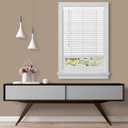 Cordless Room Darkening Plantation Blind - 29 Inch Width, 64 Inch Length, 2" Vinyl Slat Size - White - GII Madera Falsa Faux Wood, Light Filtering Horizontal Windows Blinds by Achim Home Decor
