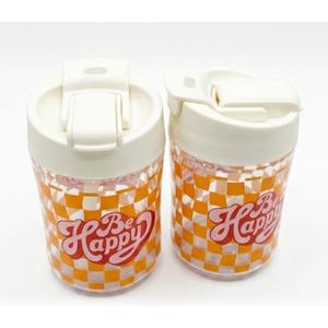 Retro "Be Happy" Mini Glass Storage Jars (Pack of 2)