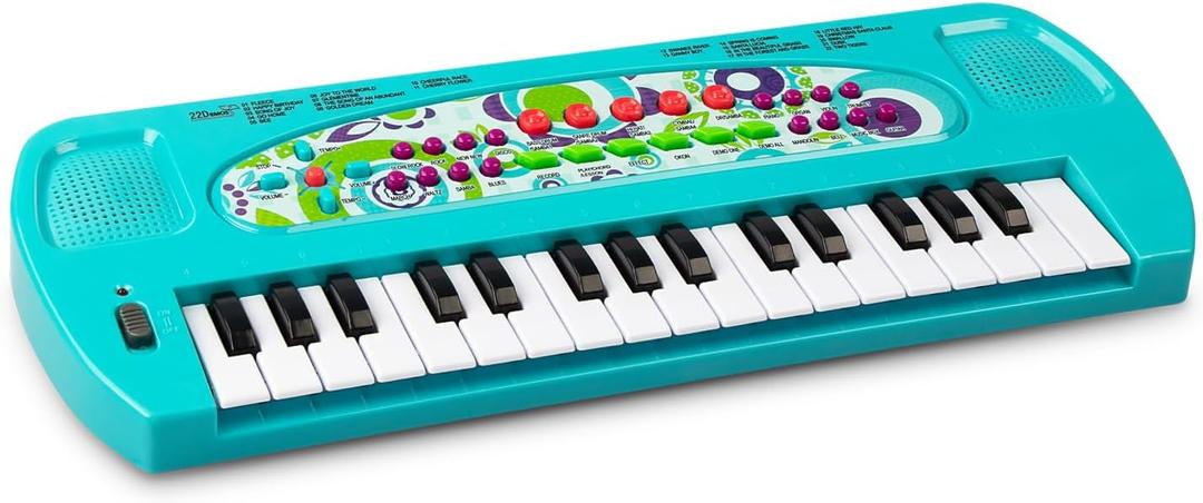 Raimy Mini Keyboard Piano for Kids, 32 Keys Portable Piano Early Learning Educational Electronic Music Keyboard Instrument Toys for 3 4 5 6 Year Old Boys and Girls (Blue)