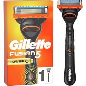 Gillette Fusion5 Power Men's Shaver, 1 Gillette Power Handle, 4 Refill Blades, with Lubricating Strip for a Very Smooth Glide