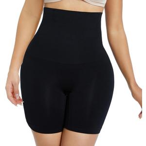 Shapewear Shorts for Women, High Waisted Body Shaper Shorts, Tummy Control, Butt Lifter, Seamless Compression (Medium-Large, Black)