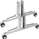 MYOYAY 2 Packs Room Divider Stabilizer Feet with Stainless Steel Wheels, Folding Room Screen Divider Stand Support Bases Privacy Screen Partition Holder Feet for Hotel Home Office (Silver)