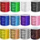 Ewpart 12 Rolls 2mm Nylon Cord for Bracelets Making Nylon String for Bracelet, Jewelry Making, Rattail Satin Cord for Kumihimo,Beading,Lanyard,Necklace, Keychain, Macrame,Braiding Silk Silky Cord