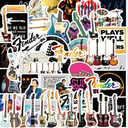 Love Guitar Stickers Fender Electric Guitar Stickers 50 Pcs Water Bottle Waterproof Cool Aesthetic Vinyl Laptop Luggage Skateboard Computer Stickers for Teens Boys Adult(Guitar)