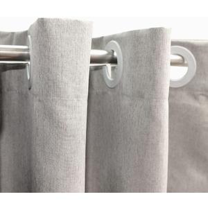 YISURE Extra Long Shower Curtain 96 Inch Linen Style, No Hook Grey Fabric Water-Resistent Shower Curtain for Bathroom, Machine Washable, 72x96''