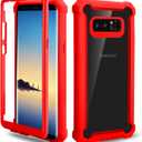 Asuwish Phone Case for Samsung Galaxy Note 8 Cover Shockproof Hard Drop Proof Full Body Protective Heavy Duty Hybrid Dual Layer Cell Accessories Glaxay Note8 Not S8 Galaxies Gaxaly Women Men Red