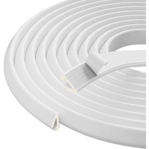 V Shape Foam Weather Stripping Door Frame Seal Strip 2Pcs26FT White, Draft Stopper, Insulation Winter, Weatherstripping, Gap Sealing, Soundproofing, Self-Adhesive Used for Exterior Front Door Side (2Pcs, 26Feet)