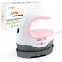 HTVRONT Heat Press Mini Heat Press Machine, Mini Iron for Crafts, Small Heat Press Portable Iron Press Machine for T Shirts, Hats, Heating Transfer Projects (Pink)