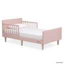 Evolur Barbie Los Altos Wooden Toddler Bed, Blush Pink – Greenguard Gold & BSA Certified – Low-to-Floor Kids Bed for Girls – Fits Standard Crib Mattress
