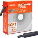 Heat Shrink Tubing 3/32" - Adhesive Lined - 3:1 Ratio - Waterproof Marine Grade Shrink Tube - Wire Shrink Wrap Tubing - Black - 50 Feet