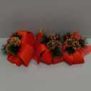 JOHOUSE 3PCS Large Christmas Velvet Bows with Pine Cones, 9x12 Inches Red Velvet Bow Christmas Bowknot with Pine Cone Red Berries for Xmas Party Tree Wreath Home Farmhouse Ornament Crafts DIY Decor