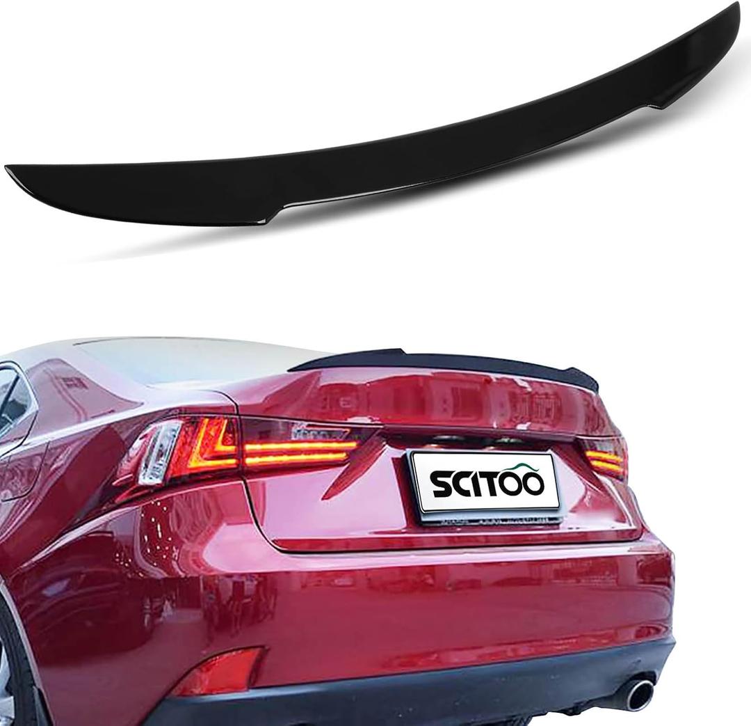 SCITOO ABS Spoiler Wing Fits for 2016-2017 for Lexus for IS200t,2014-2015 for Lexus for IS250,2016-2020 for Lexus for IS300,2014-2020 for Lexus for IS350 1PC Glossy Black Rear Trunk Spoiler Wing