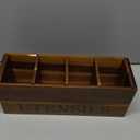 Suli Acacia Wood Utensil Holder for Kitchen Counter,Extra Large Utensils Holder with 4 Compartments,Caddy Organizer for Countertop, Farmhouse Kitchen Decor, Rustic Cooking Utensil