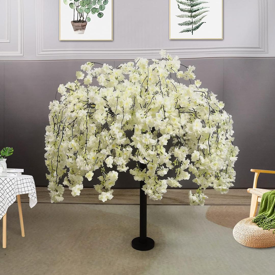 Artificial Cherry Tree Weeping Cherry Tree White Cherry Tree for Indoor Outdoor Home Office Party Table Center Wedding